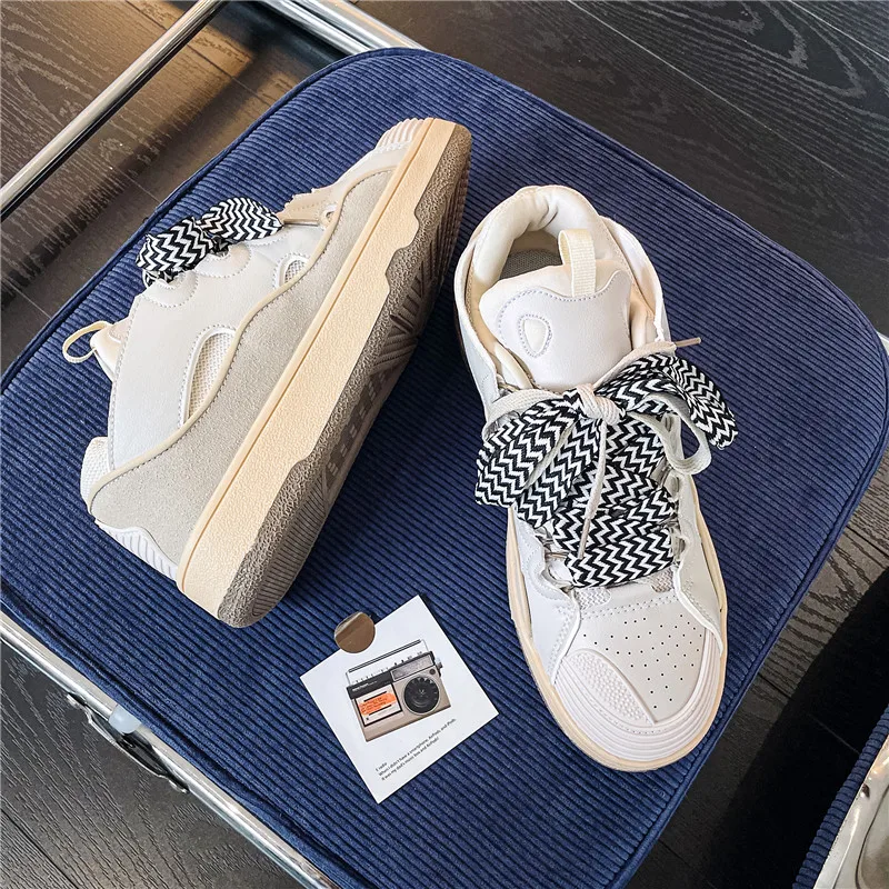 Wide lace dad shoes for men new trendy shoes, thick soled casual shoes, summer breathable sports shoes for men, trendy