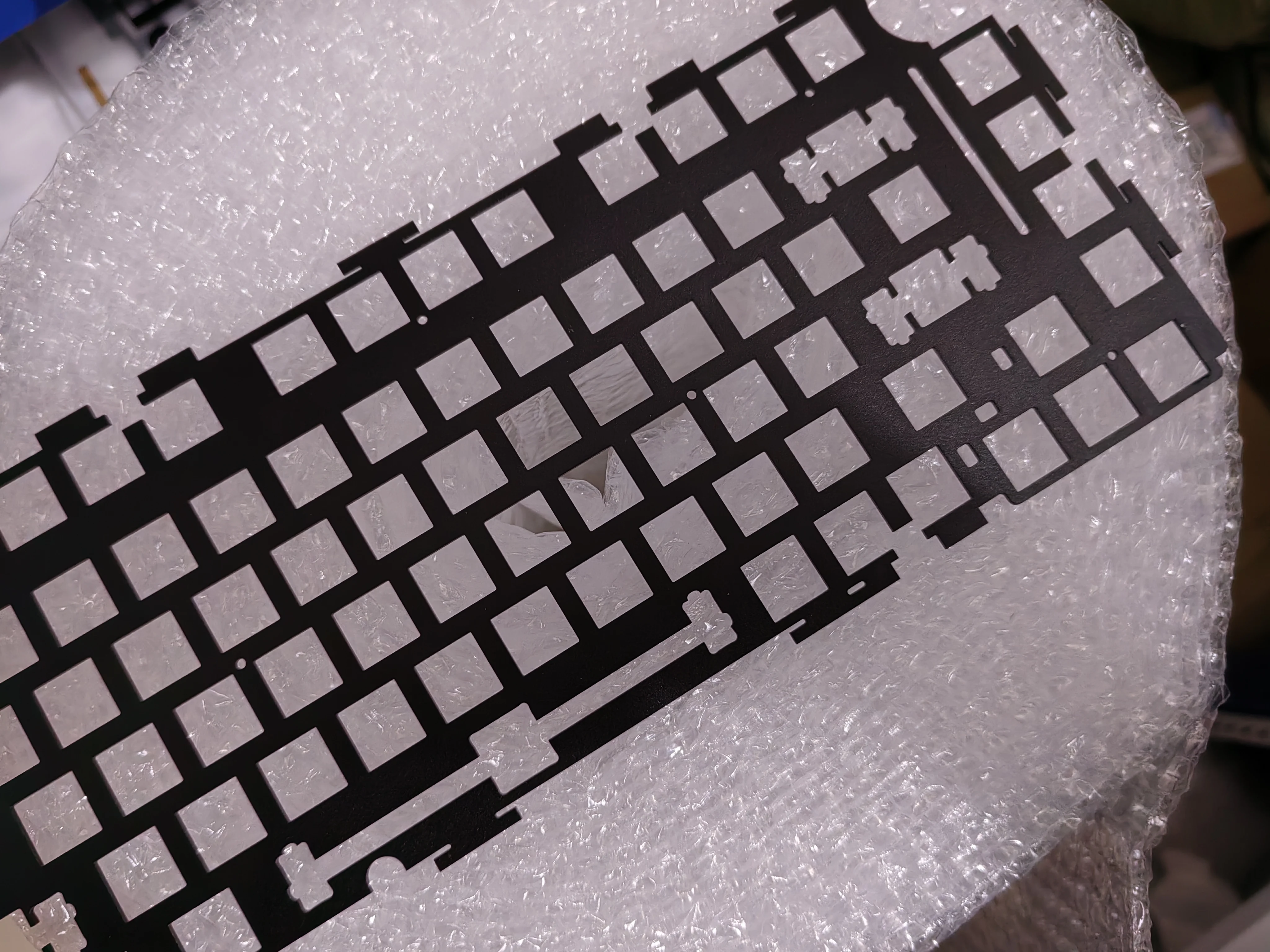 Leobg-アルミニウム製のキーボードプレート,pom,白と黒,マウントタイプ