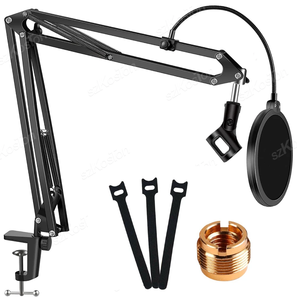 Microphone Stand Kits Adjustable Boom Arm Holder Pop Filter for Shure SM7B AM8 A8 A6V K658 K688 K669 microphone desk arm stand