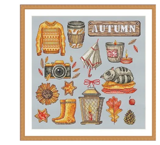 DIY Homefun Cross Stitch Kit - Counted Cross-Stitching Set with New Pattern