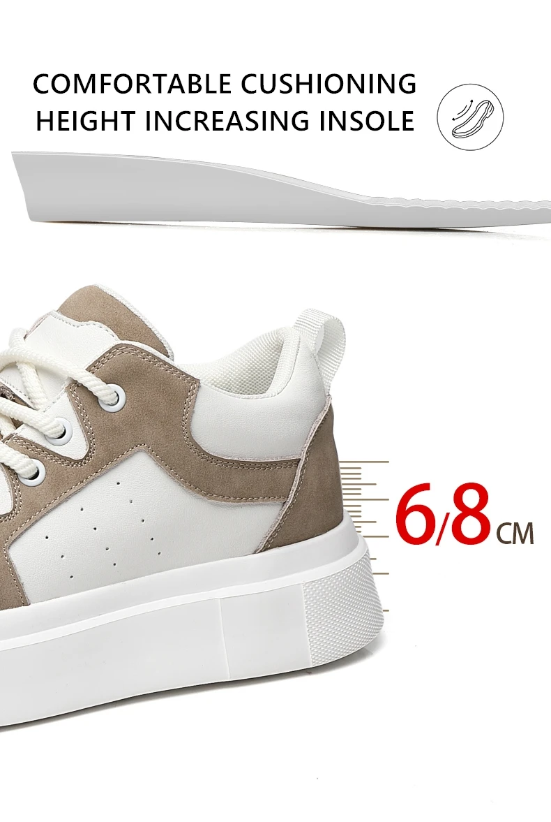 Kuhle der Aufzugs schuhe für Männer Höhe erhöhen 3/6/8cm atmungsaktive Lift Sneakers versteckte Absätze größer dickbesohlte Freizeit schuhe – Detail 11