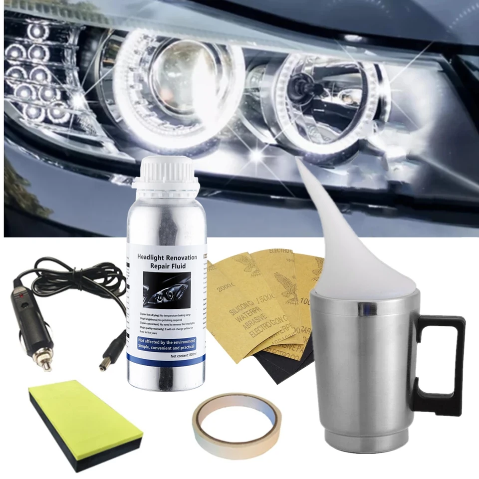 New Car Headlight Restoration Polish Kit Polish Car Headlights 500ml Liquid  Polymer For Car Headlight Renovation Kit Full Set - Headlight Assembly  Repair & Refurbished - AliExpress