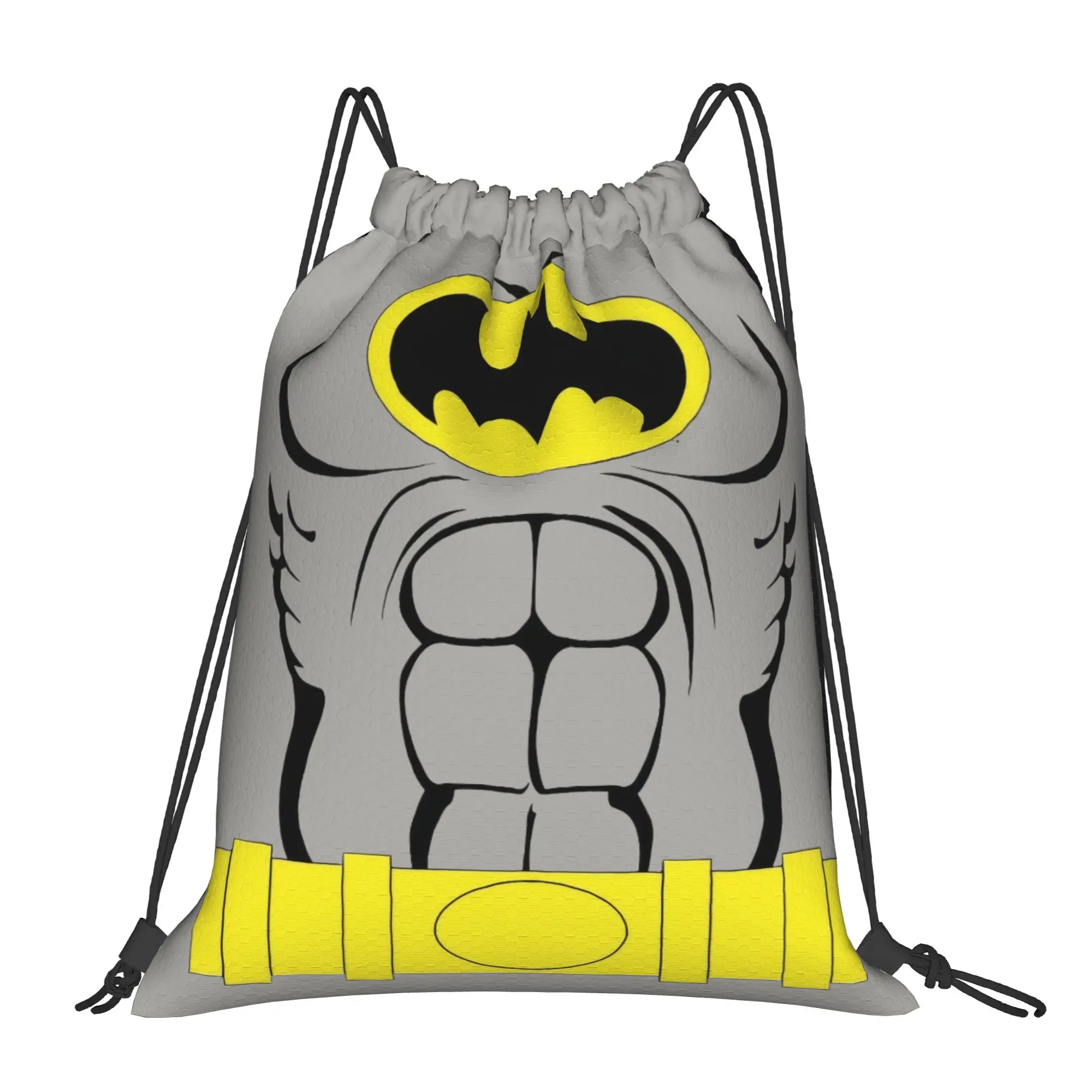 Iconic Batman Logo Drawstring Backpack - Water-Resistant Gym and Travel Sackpack