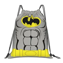 Iconic Batman Logo Drawstring Backpack - Water - Resistant Gym and Travel Sackpack - One Size (4)