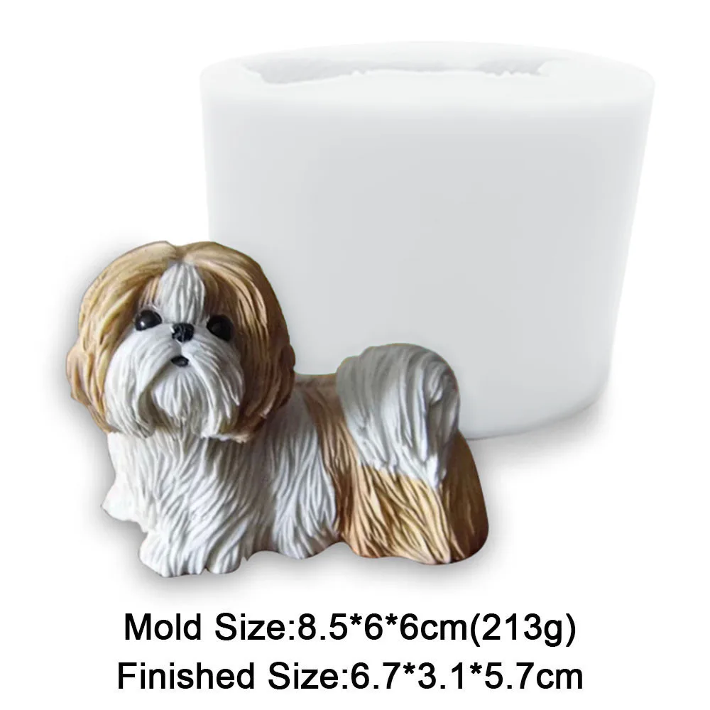 3D Dog Silicone Mold Handmade Candle Clay Soap Mould DIY Baking Chocolate  Ice Cream Mousse Fondant Cake Decorating Tools