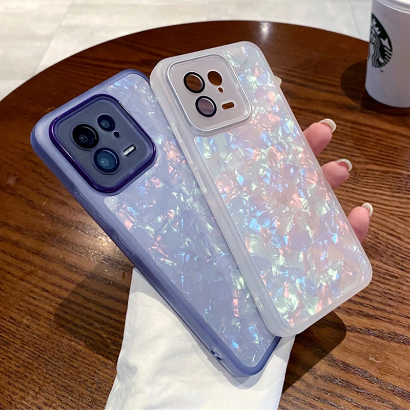 Mode Laser Shell Muster Telefon Fall Für Xiaomi 13 Pro 12 12X 11 Lite Silikon Weiche Kamera Schutz Stoßfest_voghion.com