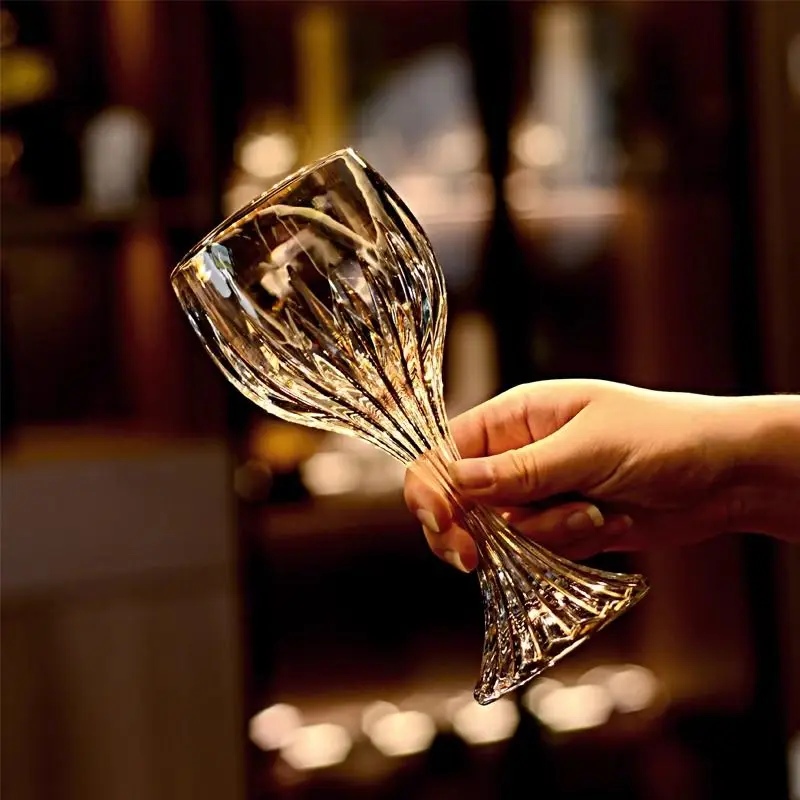 European Gold Unleaded Glass Wine Glass Household Thickened Hand-made Crystal Goblets Wine Glasses Glass Drinkware