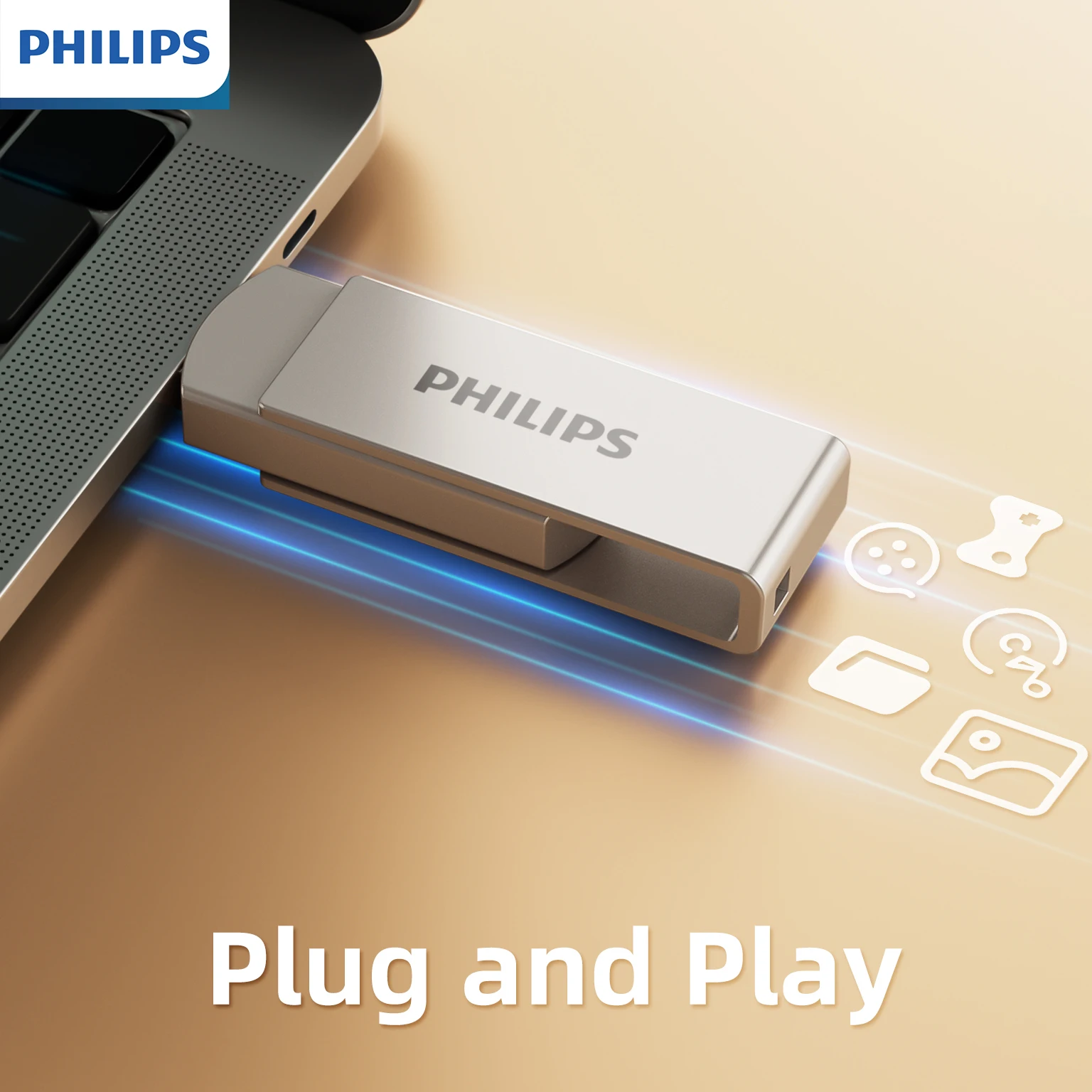 Philips High-Speed USB Flash Drive with Multi-Capacity Portable Storage