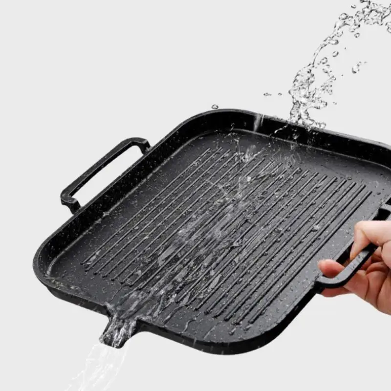 Grill Pan For Induction Cooktop Black BBQ Grill Pan Non Stick Maifanshi  Camping Grill Pan for Kitchen Restaurant Dishwasher - AliExpress