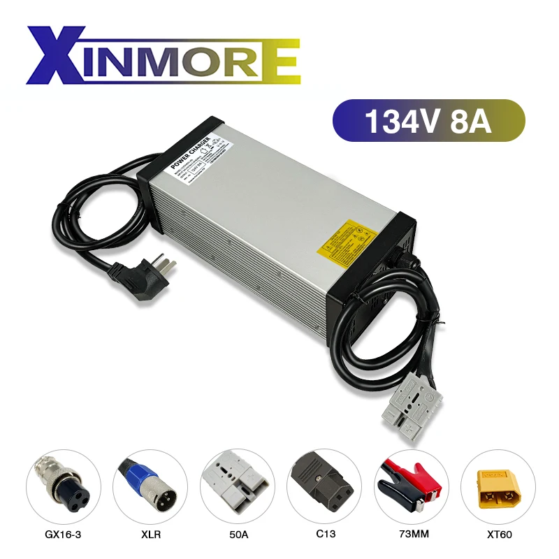 

XINMORE AC-DC 134V 8A Lithium Battery Charger For E-bike Battery Tool Power Supply for Electric Bicycle With Cooling Fans