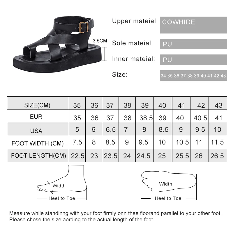 Women Sandals Genuine Leather Clip Toe Sandals