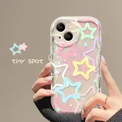 Colorful Stars Clear Wave TPU Phone Case for Realme 10 ProPlus 5G (1)