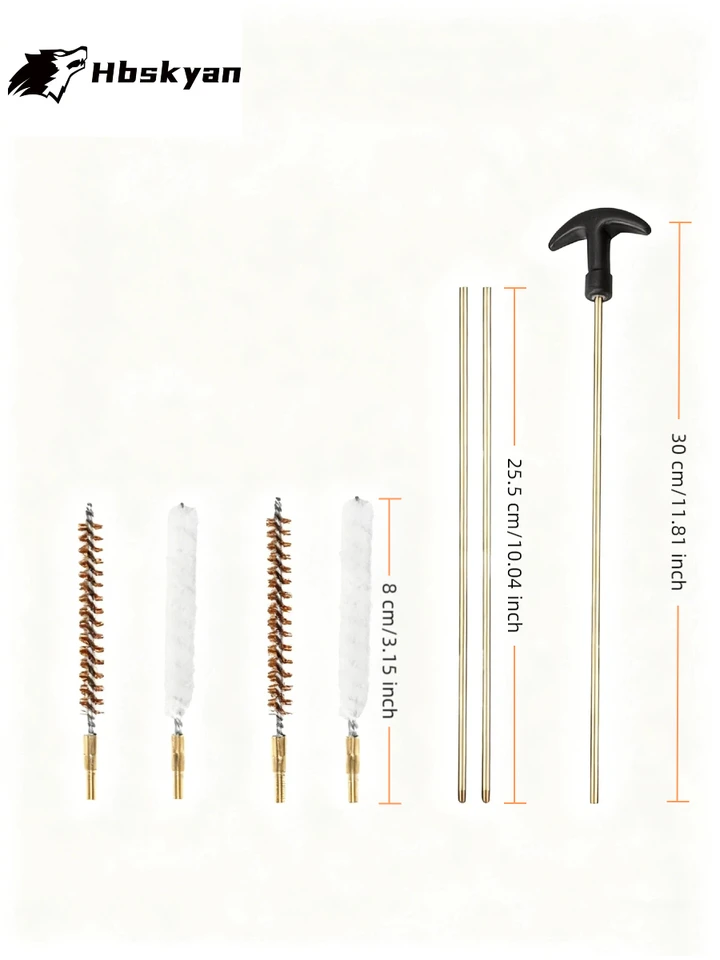 Gun Cleaning Kit Set Rifle Gun Brush Shotgun Gun Barrel Cleaning Brush Kit Gun Care Maintenance Metal Brushes For .22cal .223 556 Caliber With Durable Pouch Accessories - View #7