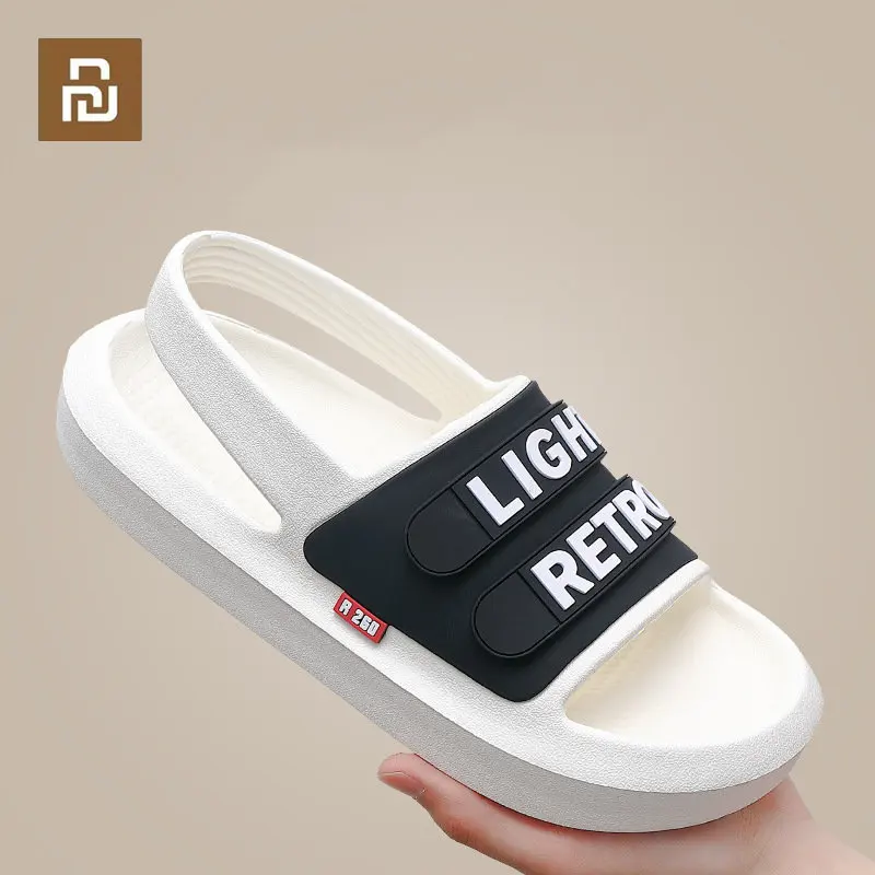 

Youpin Fashion Men's Slippers Sandals Male Women Outside Summer Flip Flops Slippers Designer Alphabet Shoes Non-slip Thick Soled