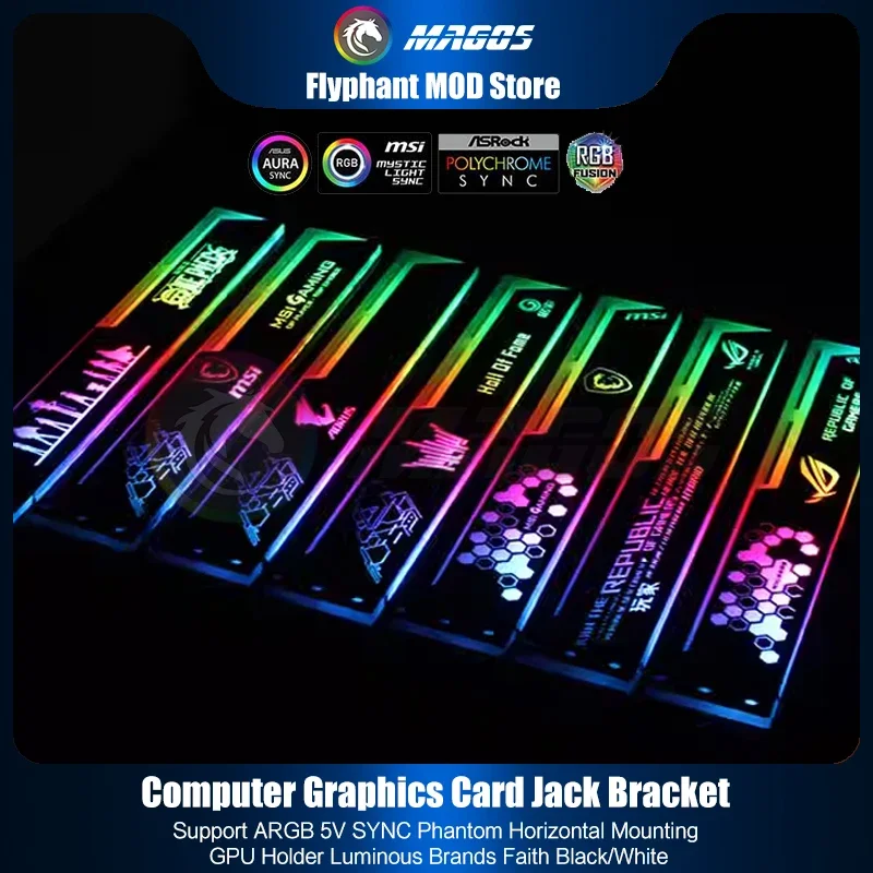 Suporte Gpu Suporte e Suporte para Placa Gráfica Faça Você Mesmo Decoração Gamer Case Asus Msi Aorus Rog 5v 3pin Argb Mod - Imagem 6