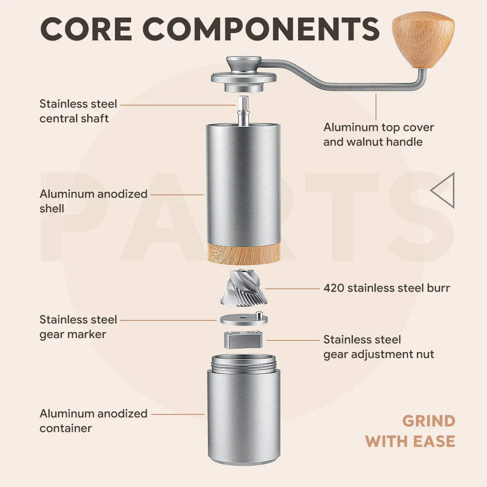 Manual Grinder Stainless Steel Burr Coffee Grinder Manual Coffee