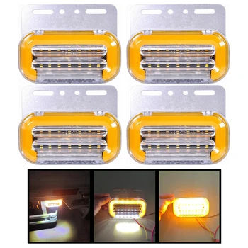 4Pcs 12V 24V Cargo Light Truck Sidelight LED Side Marker Parking Lights For Trailer Clearance Lamp Dynamic Turn Signal 1