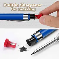 3pcs/set 2.8mm Metal Woodworking Pencil Deep-hole Marker Mechanical Pen Built-in Pencil Sharpener for Marking Tools Supplies 2