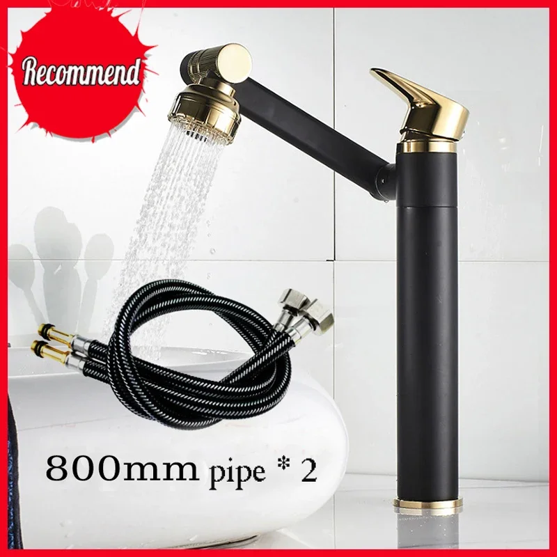 1080° Swivel Bathroom Sink Faucet Mixer Deck Mounted Splash Proof Water Tap Shower Head Aerators Plumbing Tapware For Bathroom