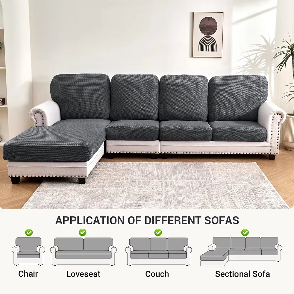 Thick Jacquard Sofa Seat Cover Elastic Sofa Cover Protector Couch Cover for Sofa Anti-dust Removable Sofa Cushion Cover