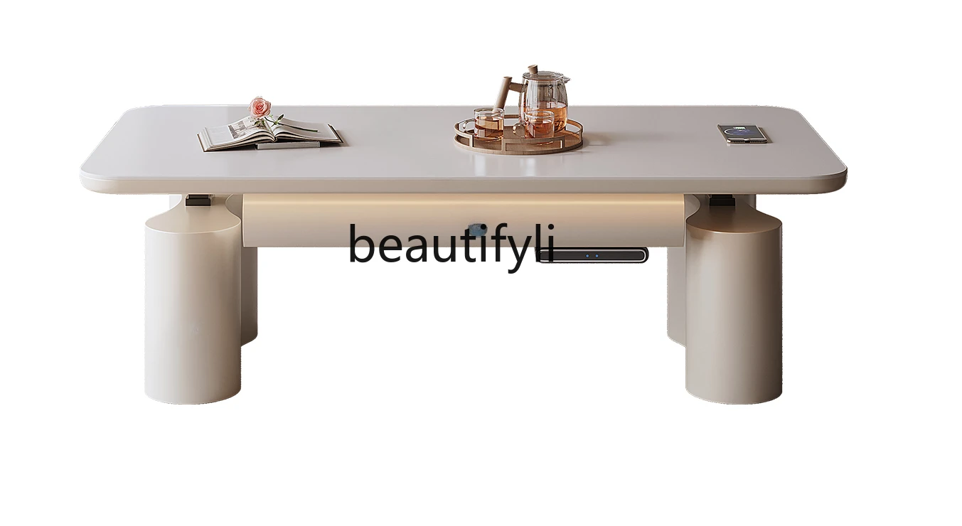 

Lifting Coffee Table Dual-Purpose Stone Plate Multi-Function Electric Heating Intelligent Automatic Tea Table