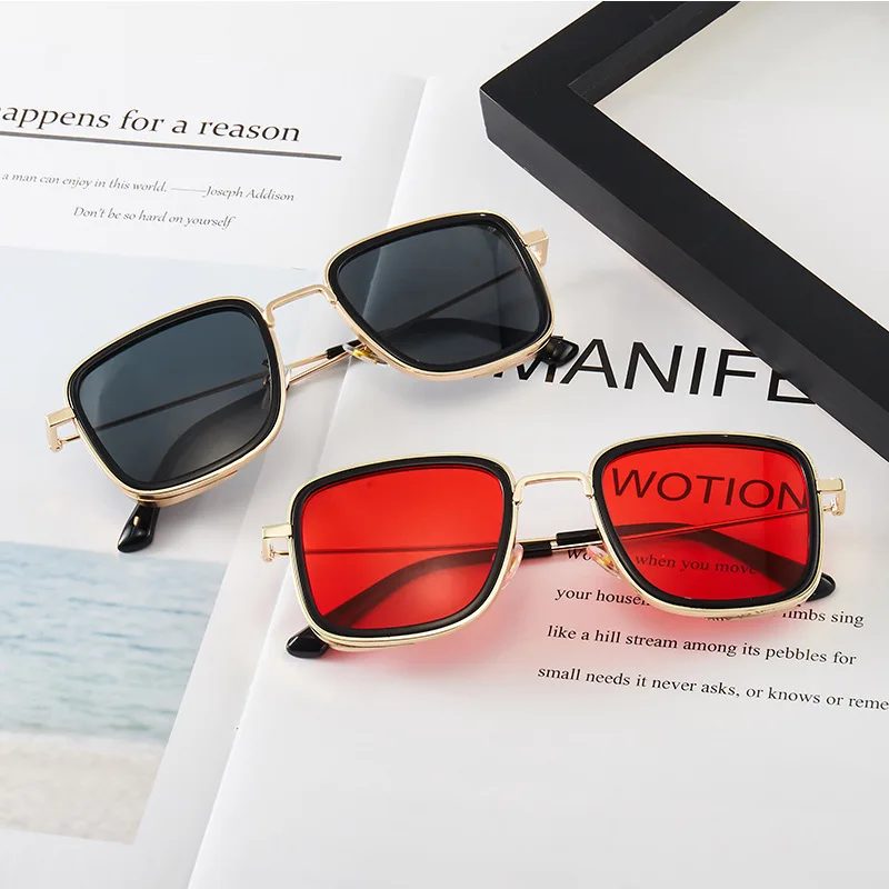 

New Men's Fashion Sunglasses Women's Metal Small Frame Square Sun Glasses Men Outdoor Driving Eyewear UV400 Oculos De Sol