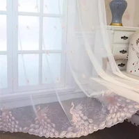 Peacock Sheer Embroidered Tulle Curtains for Living Room Bedroom with Light Filtering Sun Protection Dustproof for Balcony 2