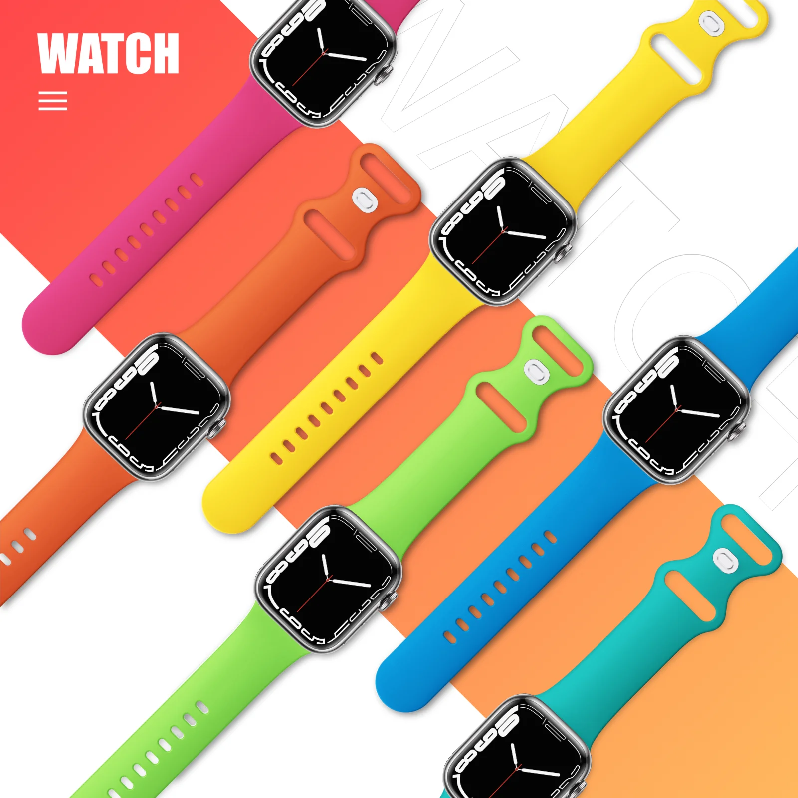multicolorSmartwatchSiliconeBandiWatchStrapforApplewatchsmart