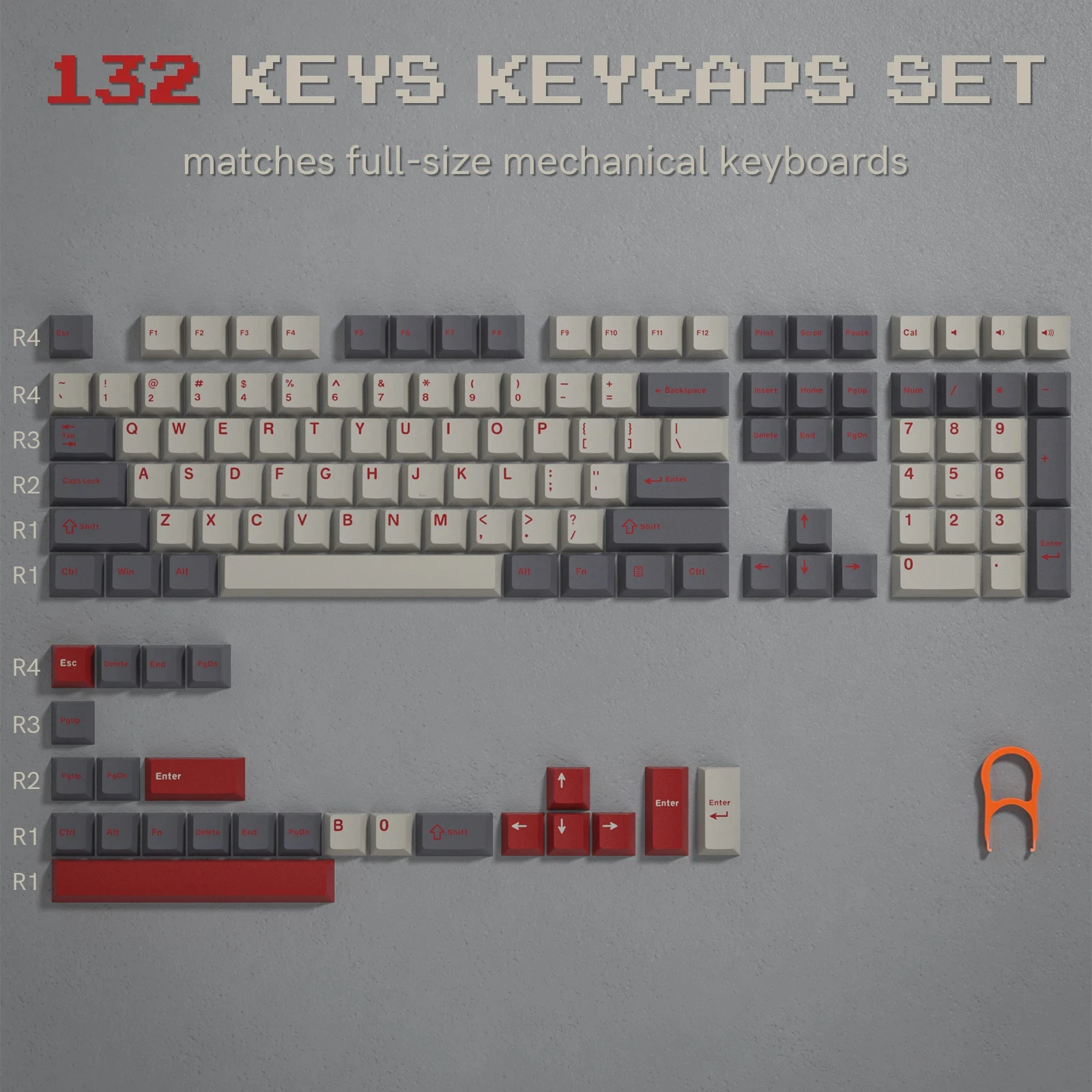 168-Key Double Shot PBT Custom WOB Cherry Profile Keycap Set