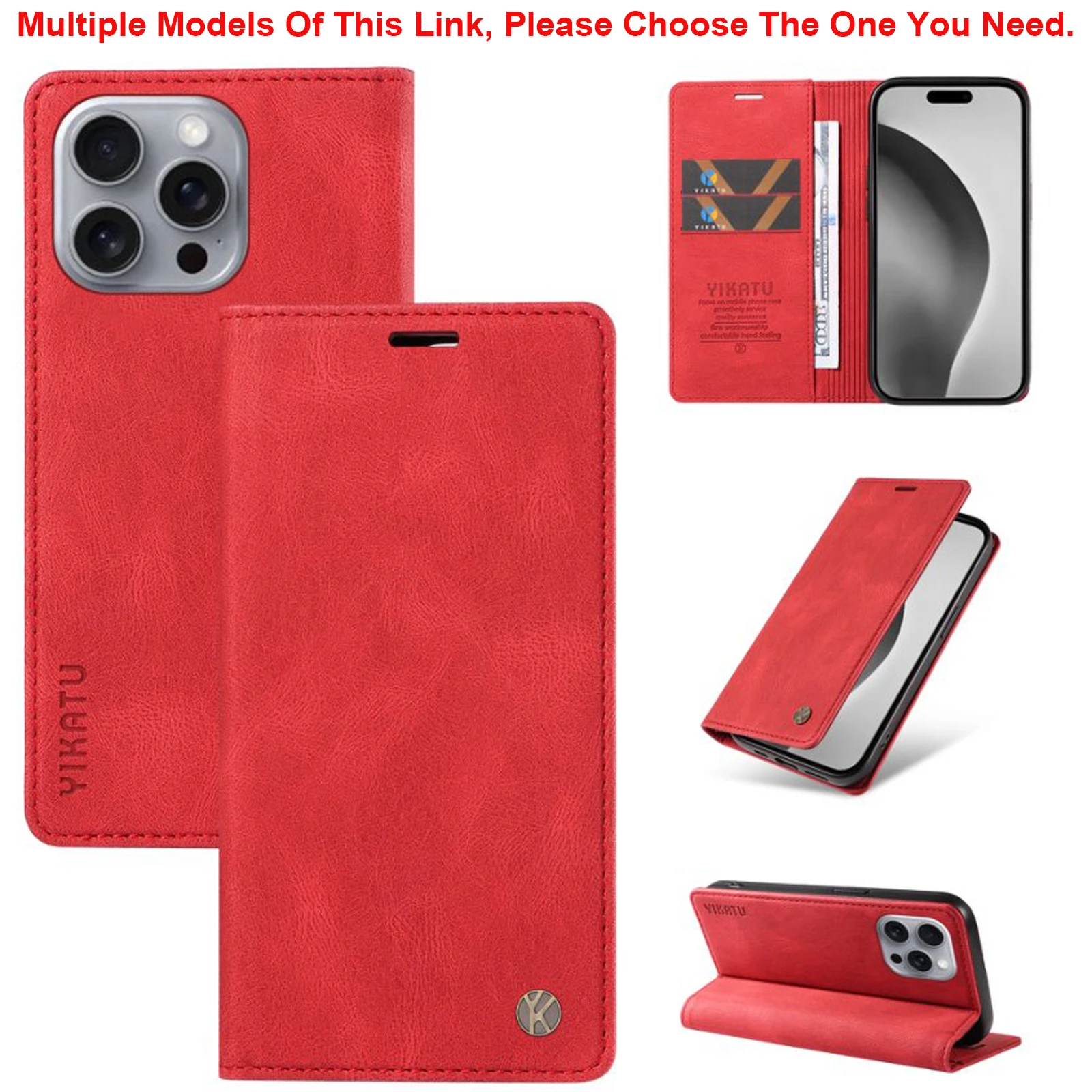 Premium Shockproof Leather Wallet Phone Case with Cardholder & Stand Feature