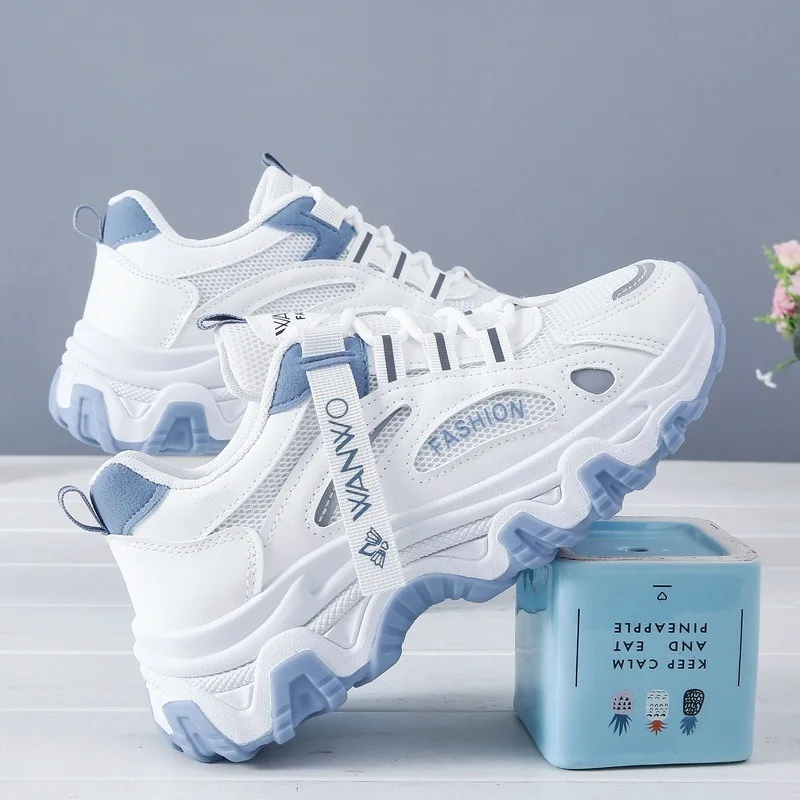 

2024 Spring and Autumn New Korean version Dad's women's shoes Student Sports Shoes Women's Trendy High rise Mesh Casual Shoes
