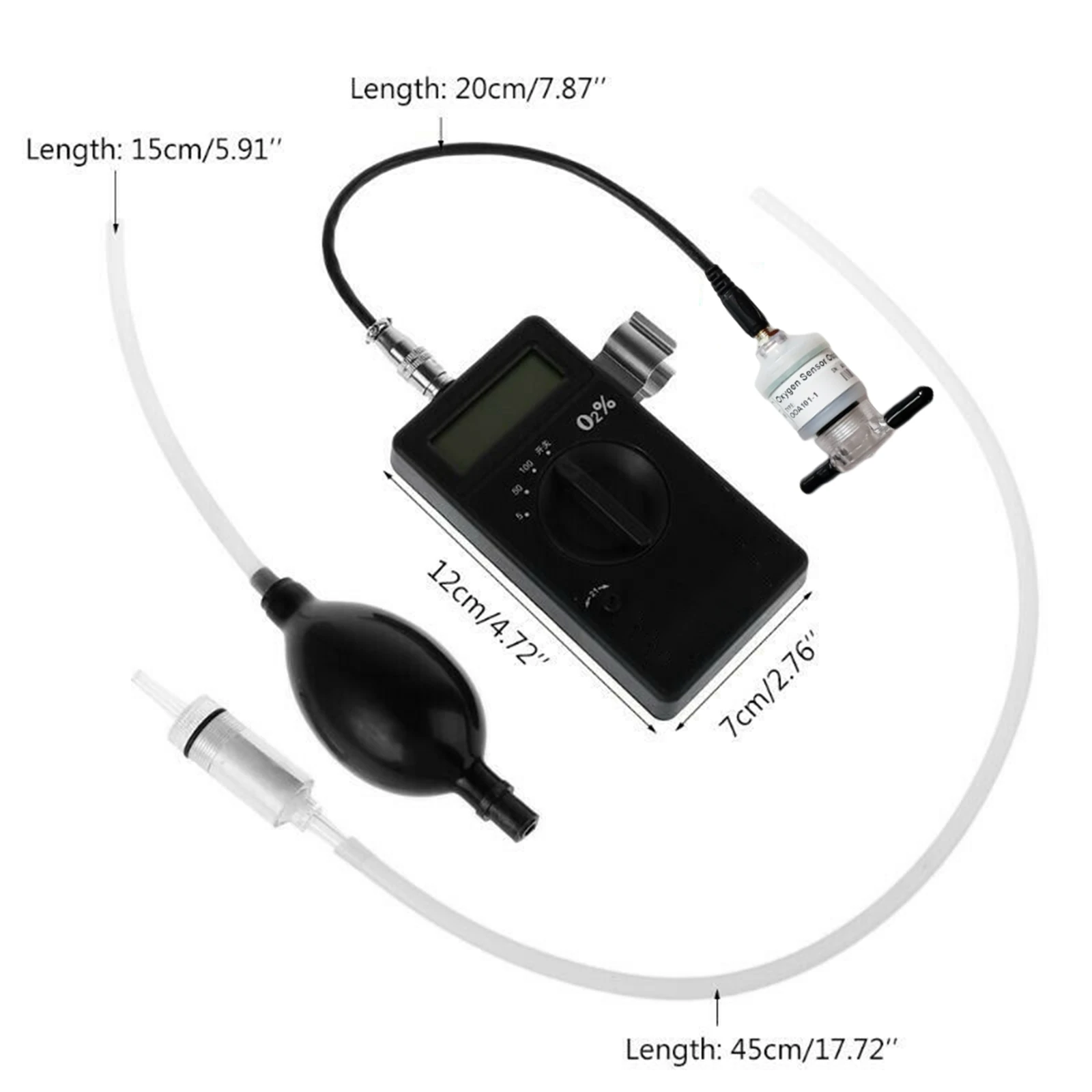 Oxygen Analyzer Professional Portable O2 Oxygen Concentration Meter Detector CY-12C Gas Analyzer Measuring Instrument