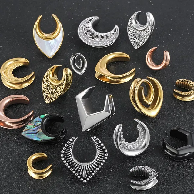 2 Pezzi - Tappi Per Le Orecchie Luna Moth - Acciaio Inossidabile - Foto 3