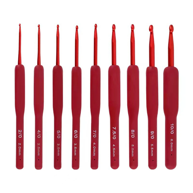 1PC Red Crochet Hook Silicone Handle Aluminum Hand Knitting Needles  Crocheting Weave Crafts Hooks 2/2.5/3/3.5/4/4.5/5/5.5/6mm - AliExpress