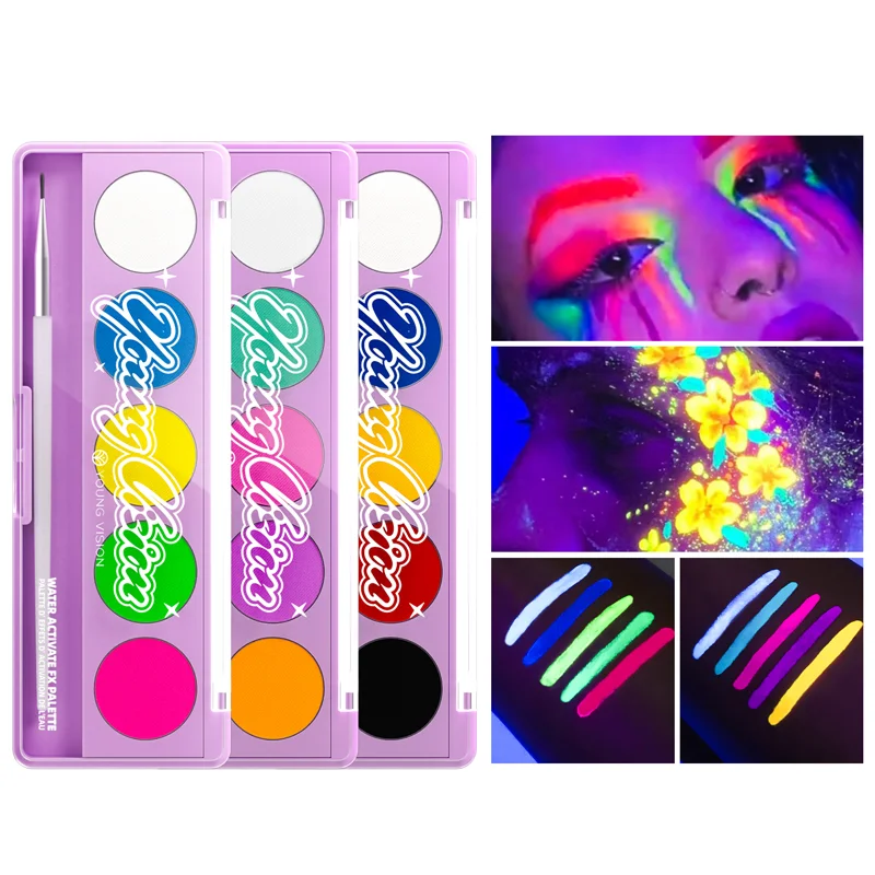 Body Face Painting Kit for Kids Adults,10 Color Face Makeup Palette with Brush,Halloween Carnival Artist Cosplay Art Party 5