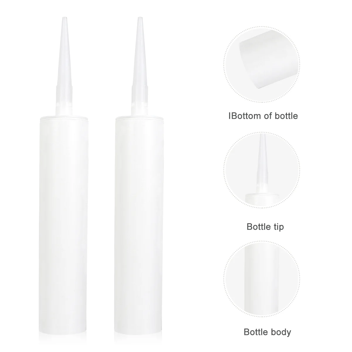 Caulk Tube Tubes Caulking Empty Sealant Plastic Refillable Fillable Home Sausage Bottle Reusable Squeeze Improvement 6