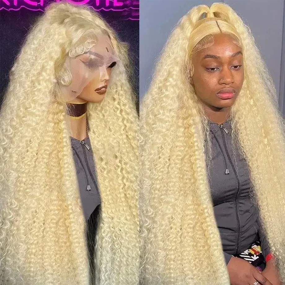 

613 Blonde Lace Frontal Wig 30 inch Deep Wave 13x4 Lace Front Wigs for Women 180% Density Glueless Wigs for Black Women