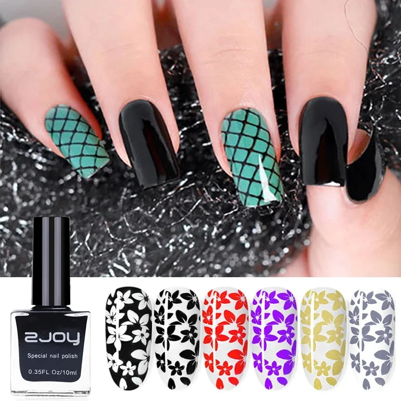 0,35 fl.Oz/10 ml Stempeln Nagel Gel Polnisch Schwarz/Weiß Nagel Stempeln Gel Druck Polnisch Soak Off UV LED Gel Lack Maniküre Werkzeug * – Detail 3