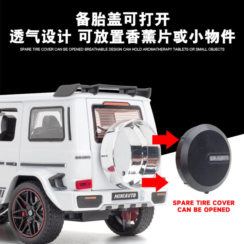 1:24 Mercedes Benz BRABUS G800 High Simulation Diecast Metal Alloy Model car Sound Light Pull Back Collection Toy Gift 4