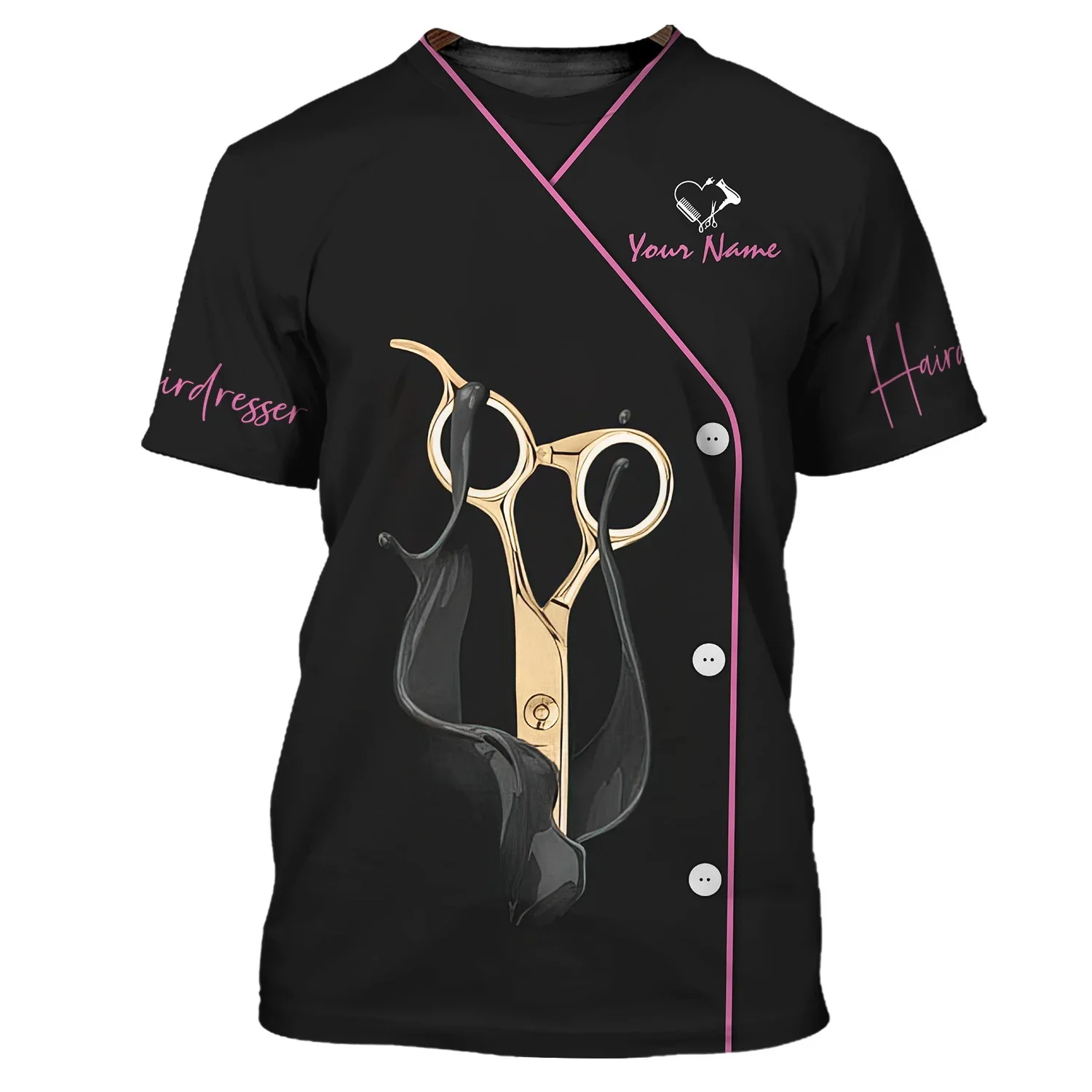 Neuestes Sommer-Herren-T-Shirt mit individuellem Namen, Friseur, 3D-gedruckt, Unisex-T-Shirt, Friseur-Werkzeuge, T-Shirts (nicht Arbeitskleidung) DW179 – Detail 37