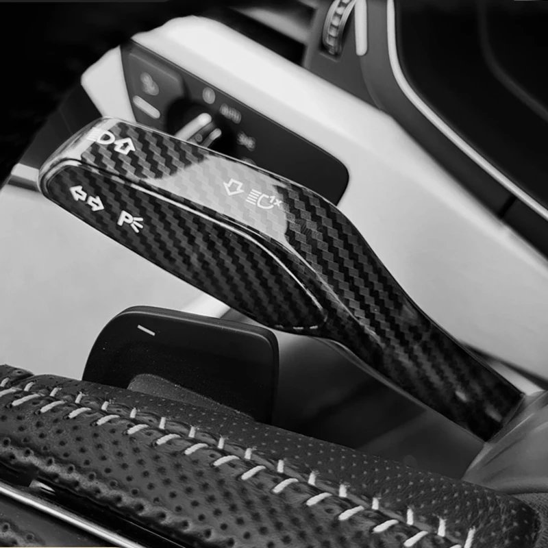 Center control interior modification wiper lever steering rod patch carbon fiber texture decoration For Audi A6 A4 A3 Q3 Q5 Q7