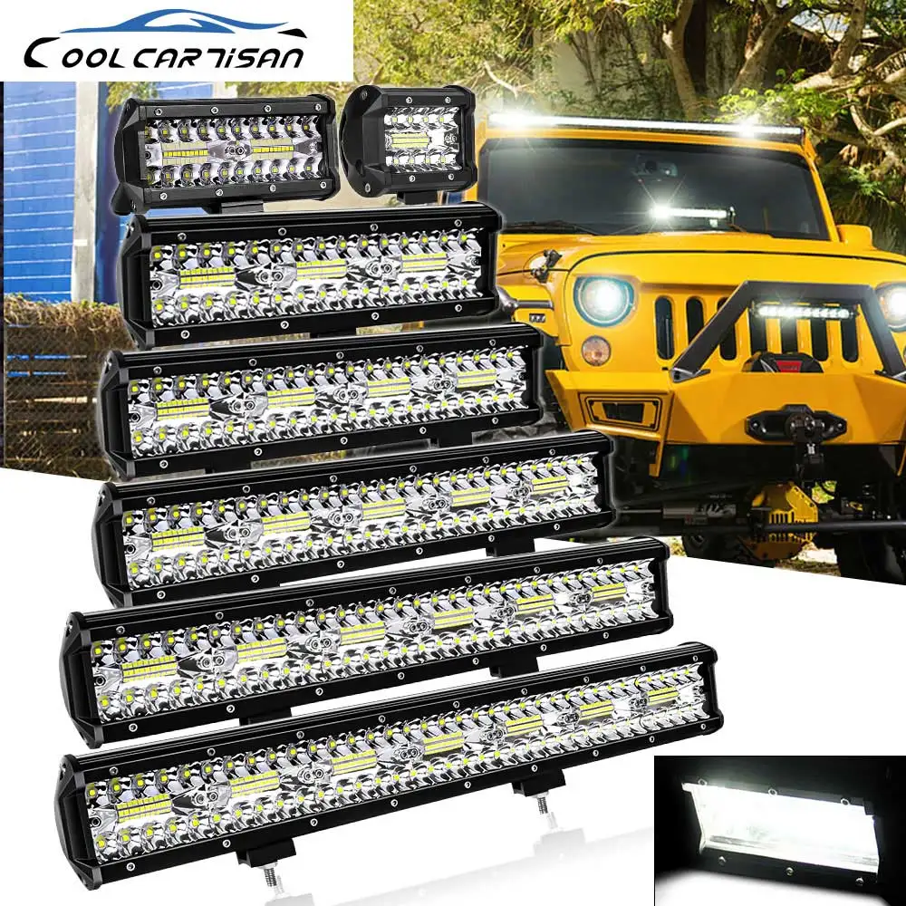 Led Work Light Lightbar Flood Led Combo Beam Spotlight Led 12V 24V 6000K 4X4 Off Road Per Car Truck Atv Suv 4/7/9/12/15/20 Pollici
