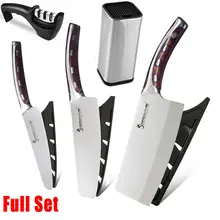 

7inch Chinese Chef Knife Set Meat Vegetables Slicing Kitchen Knife Stainless Steel Meat Clever Chopping Knives Cooking Tools