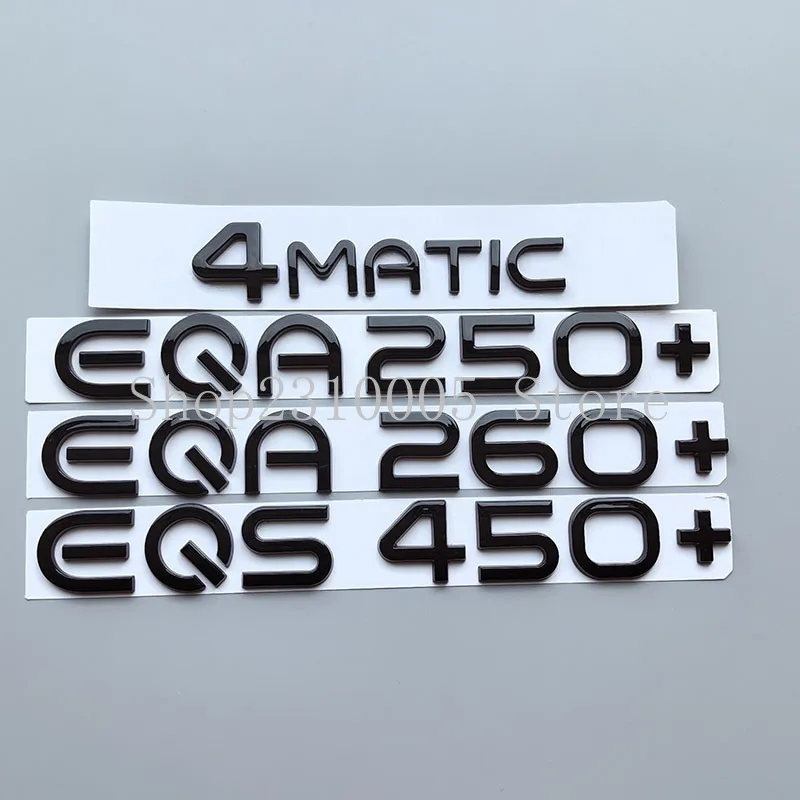 2020 신 에너지 자동차 ABS 엠블럼 EQA EQB EQC EQE EQS 시리즈 EQS450 + 4matic 자동차 트렁크 명판 로고 스티커 크롬 광택 블랙