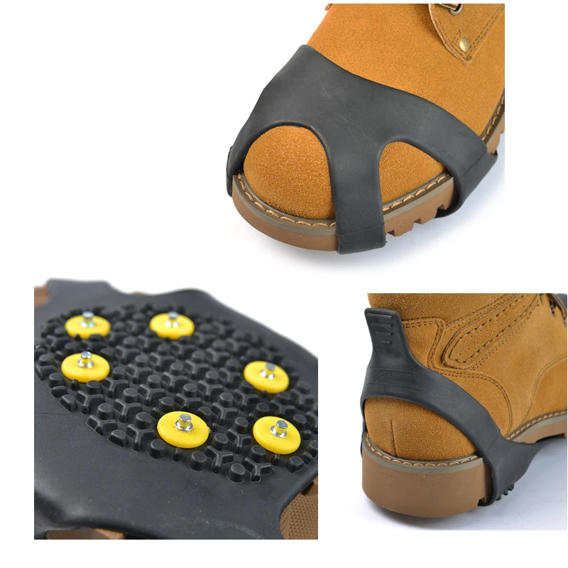 Ice Gripper Spikes 1 Pair S-XXL10 Studs Anti-Skid Snow Ice Climbing Shoe Spikes Ice Grips Cleats Crampons Winter Climbing Anti Slip Shoe Cover Part ice gripper spikes,climbing crampons