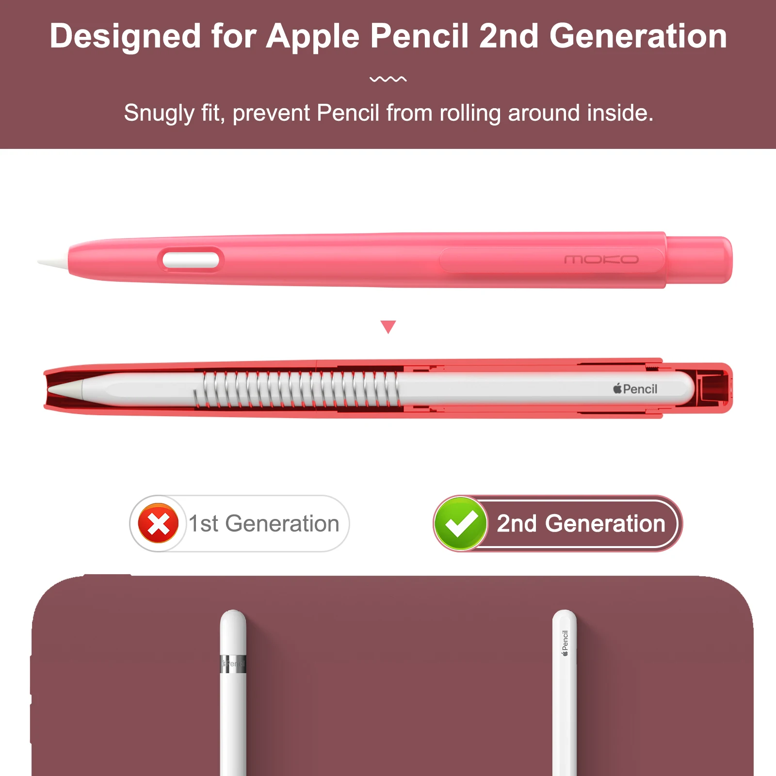MoKo ホルダーケース Apple Pencil 第 2 世代用、格納式先端保護