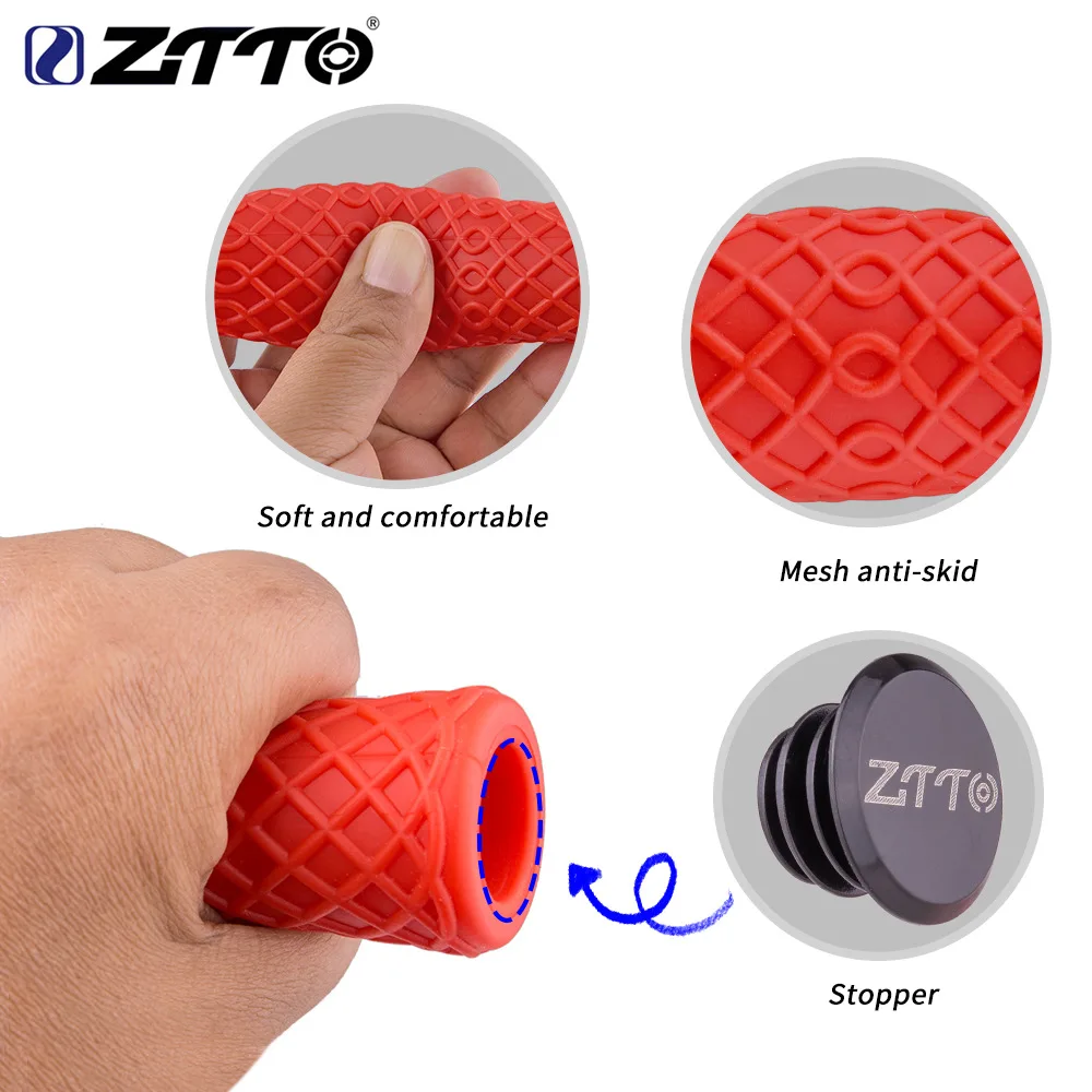 ZTTO-자전거 핸들 바 세트, 산악 자전거 그립, 경량 충격 흡수, 먼지 저항, 미끄럼 방지, 실리콘 색상, 카무플라주