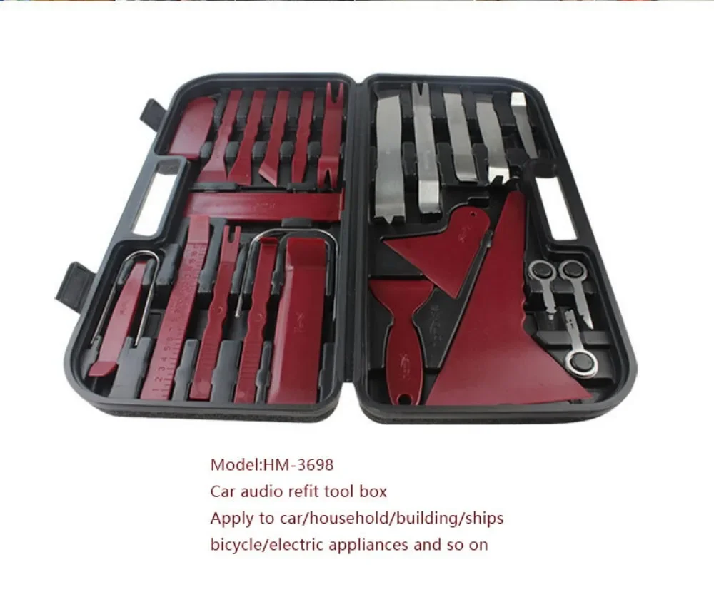 Car door modification sticker Instrument panel console special disassembly tool 36pcs car audio disassembly toolbox set