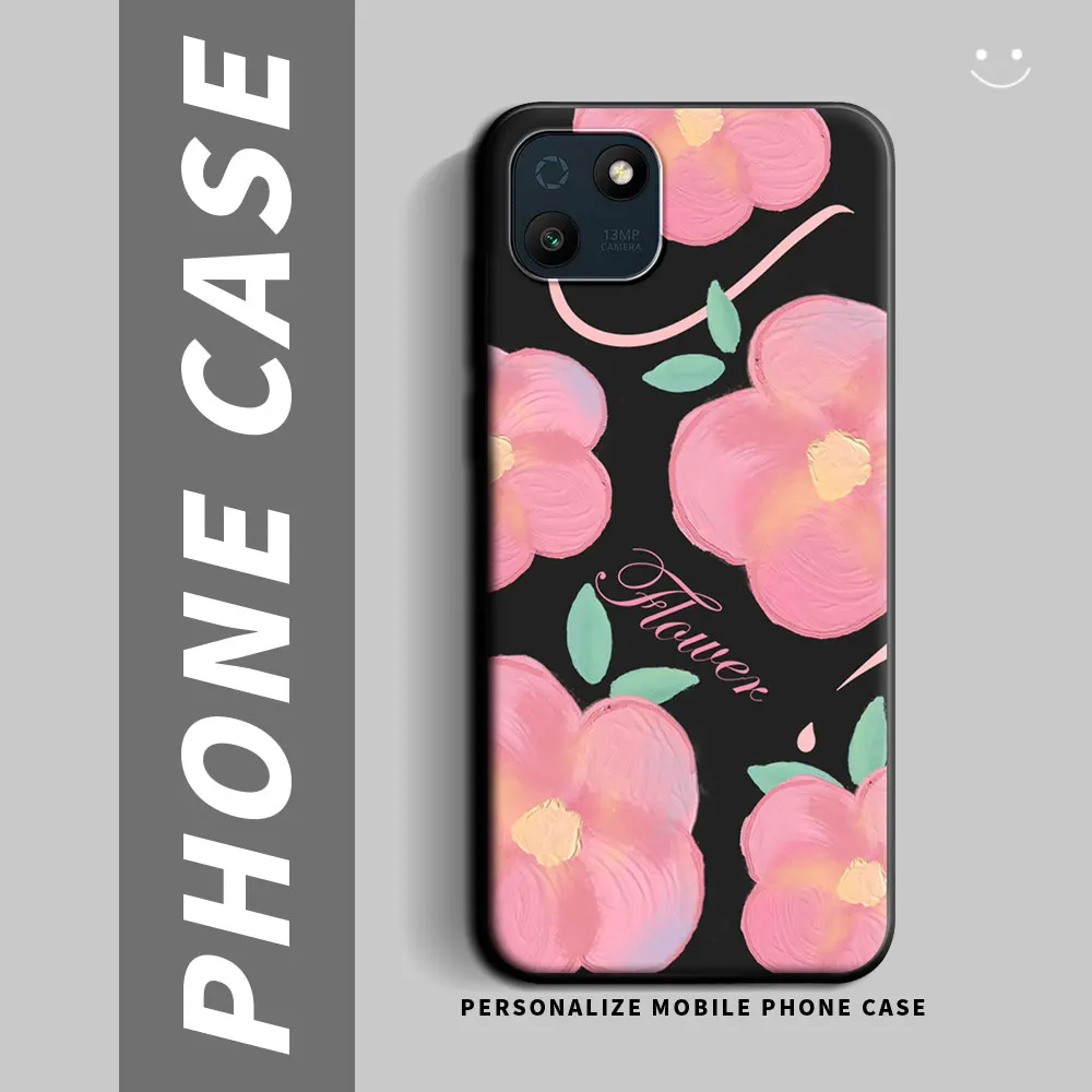 Cartoon Cute Flower Shockproof Silicone Soft Phone Case with Back Cover Shell