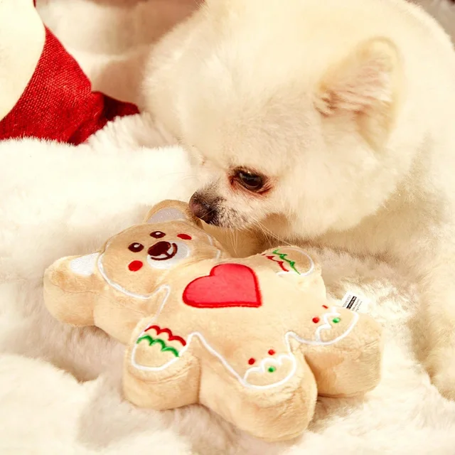 Christmas Cute Dog Plush Toys Interactive Squeaky Dog Chewing Toys for Entertainment and Teeth Cleaning Pet Supplies for Dog Cat 4